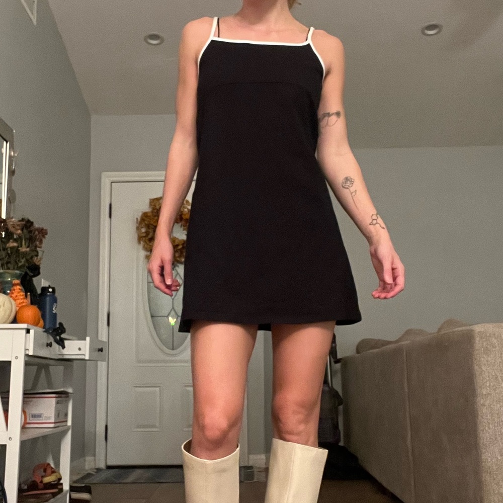 Black and white mini dress